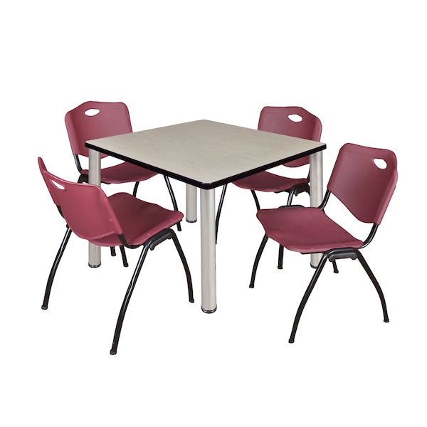 Kee Square Tables > Breakroom Tables > Kee Square Table & Chair Sets, 42 W, 42 L, 29 H, Maple TB4242PLBPCM47BY
